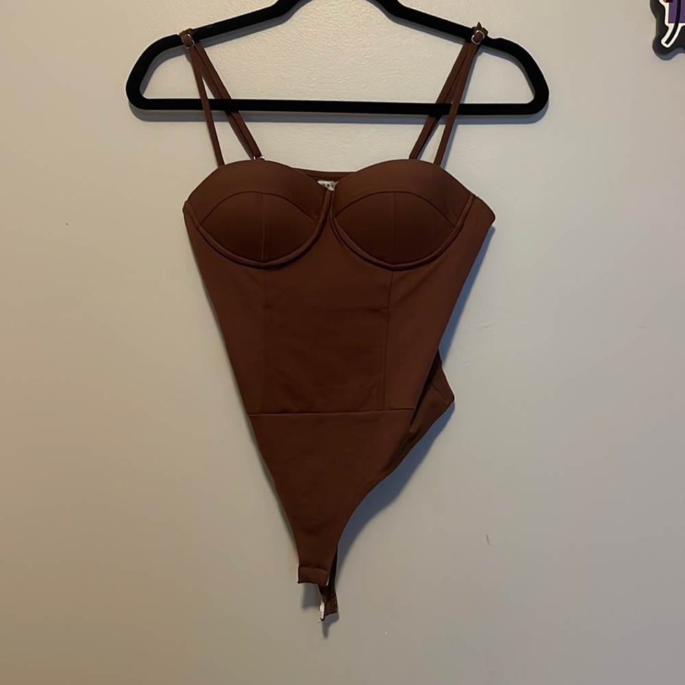 Haute monde brown bodysuit